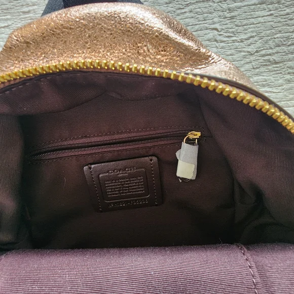 Coach Metallic Rose Gold Mini Backpack - Picture 4 of 5